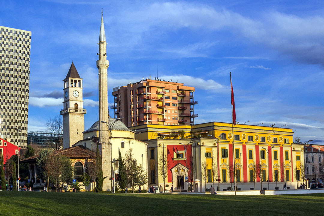 Skanderbeg Square in Tirana the capital of Alban