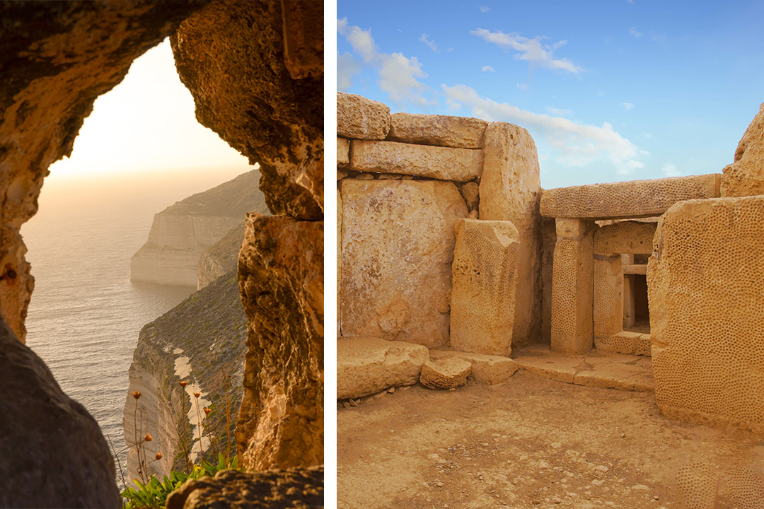 Dingli Cliffs and Neolithic temples of Mnajdra